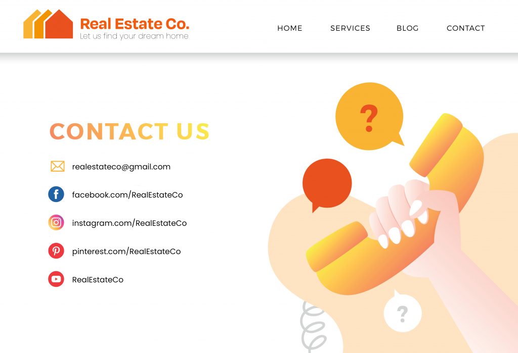 real estate marketing ideas contact us pages